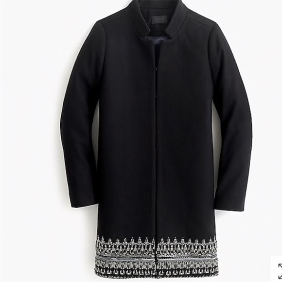 J Crew Collection Embellished Italian Wool Coat - Picture 3 of 10